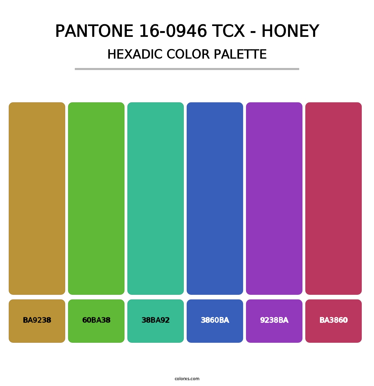 PANTONE 16-0946 TCX - Honey - Hexadic Color Palette