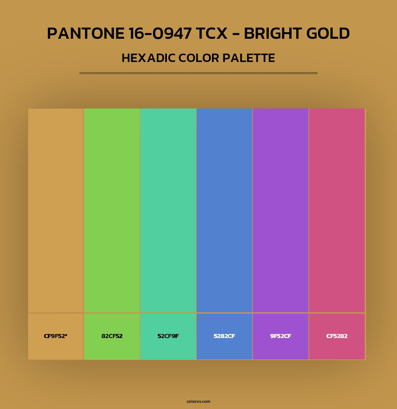 PANTONE 16-0947 TCX - Bright Gold - Hexadic Color Palette