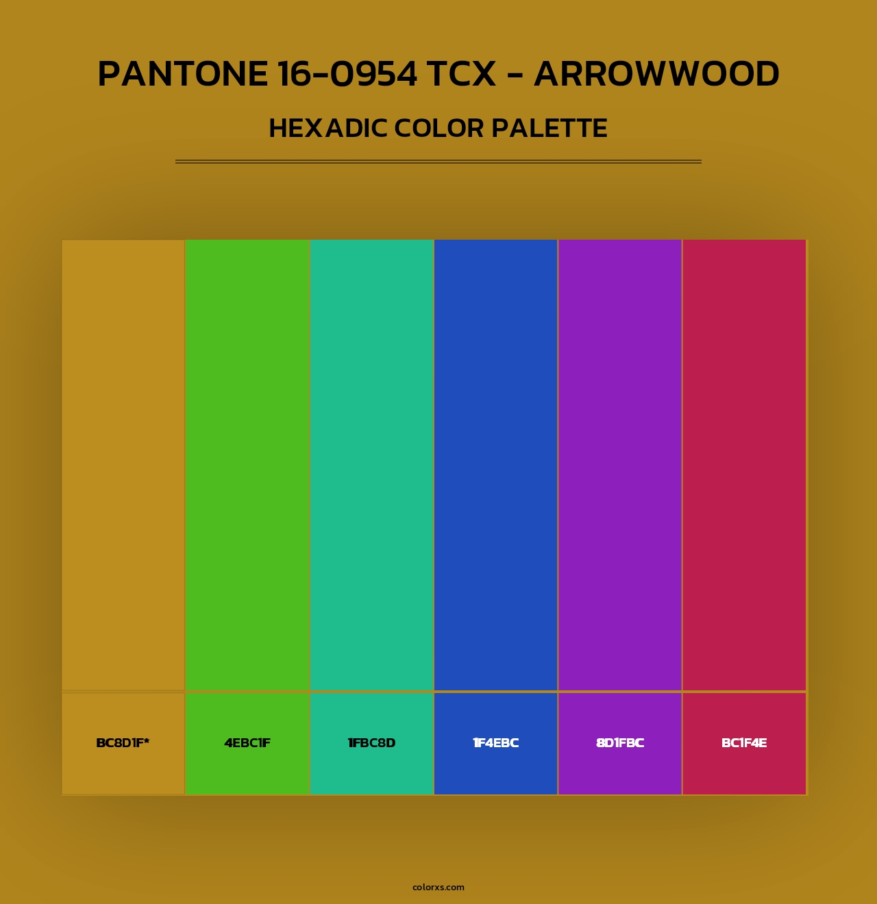 PANTONE 16-0954 TCX - Arrowwood - Hexadic Color Palette