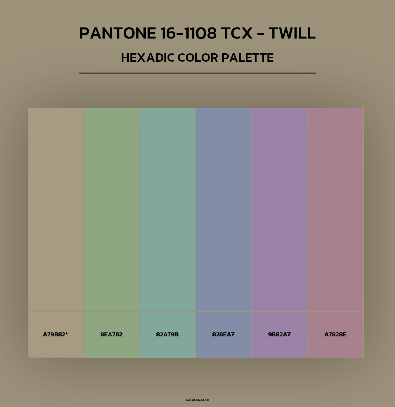 PANTONE 16-1108 TCX - Twill - Hexadic Color Palette