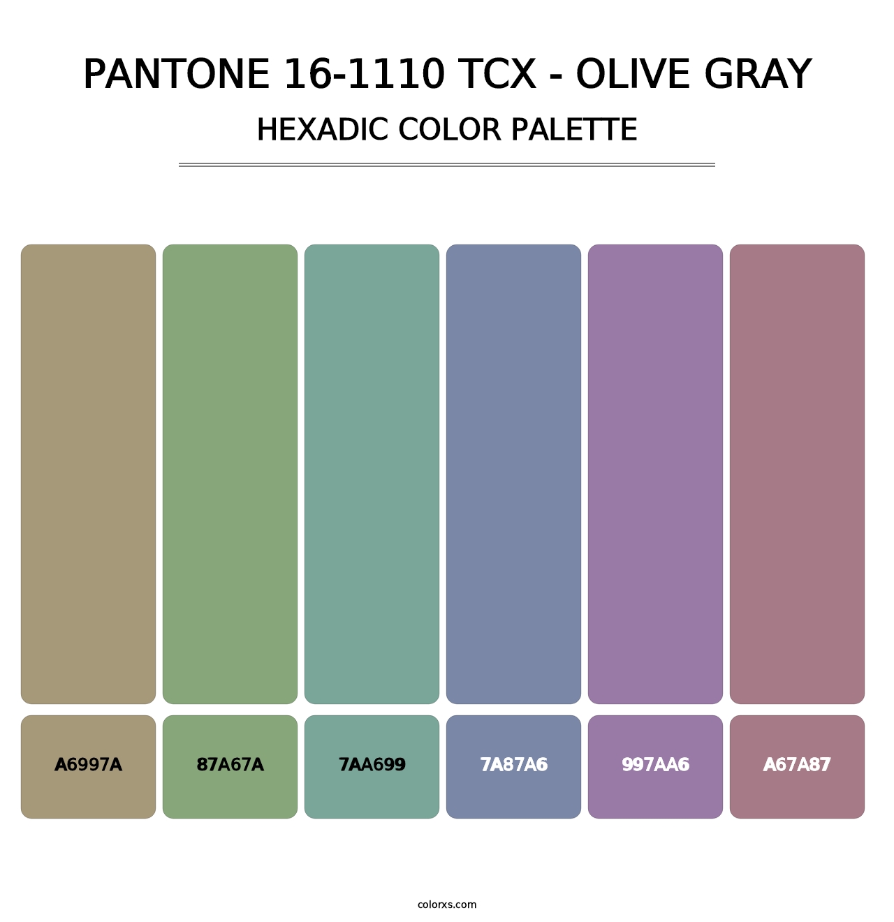 PANTONE 16-1110 TCX - Olive Gray - Hexadic Color Palette