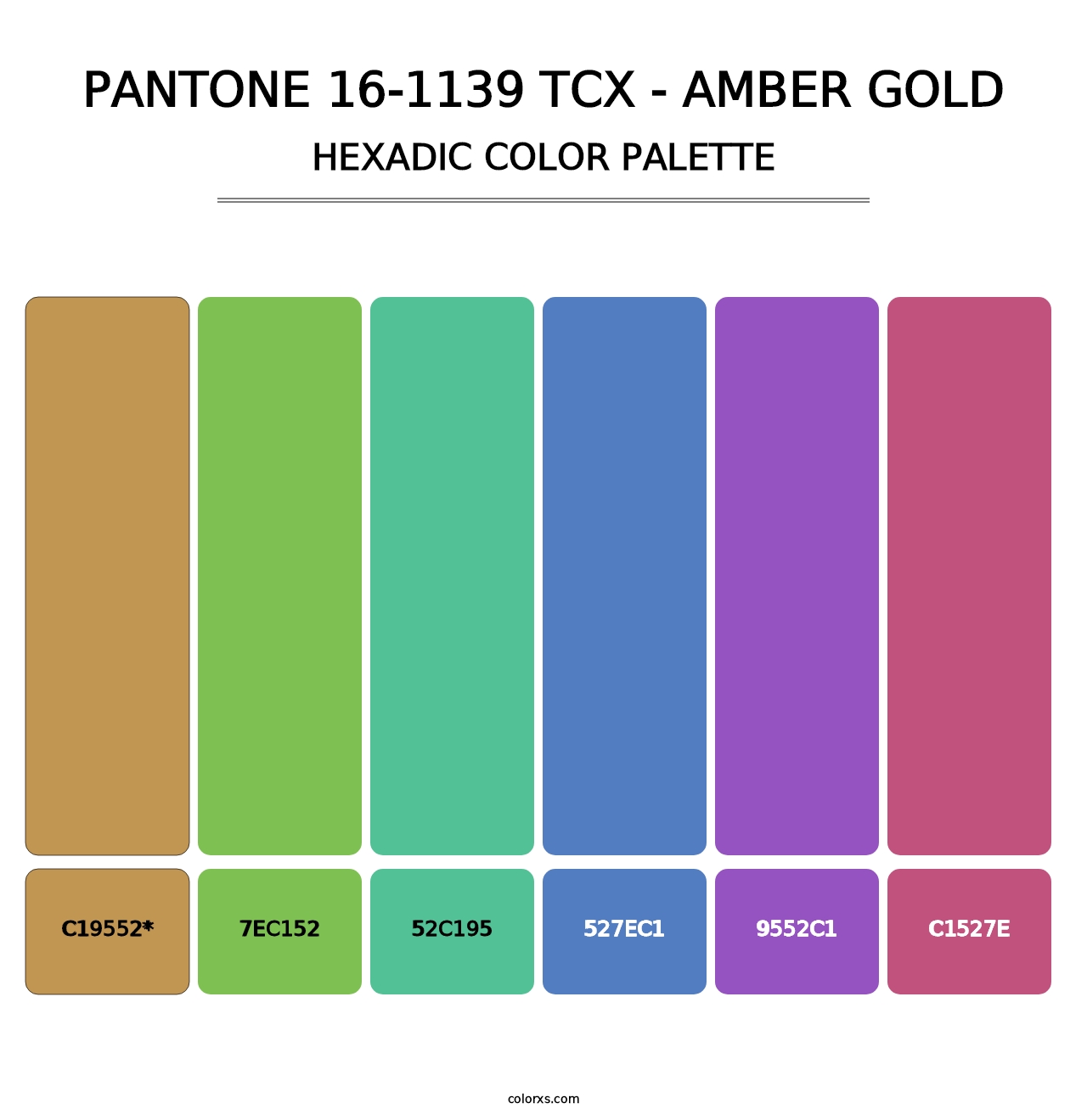 PANTONE 16-1139 TCX - Amber Gold - Hexadic Color Palette