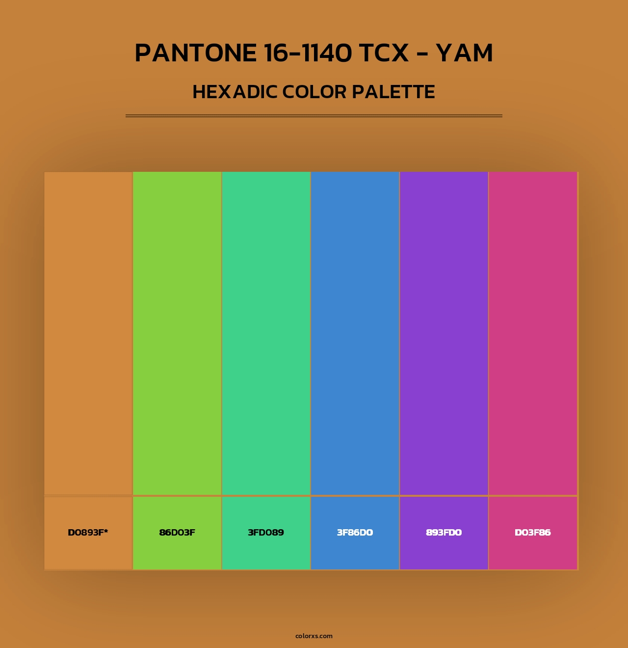 PANTONE 16-1140 TCX - Yam - Hexadic Color Palette
