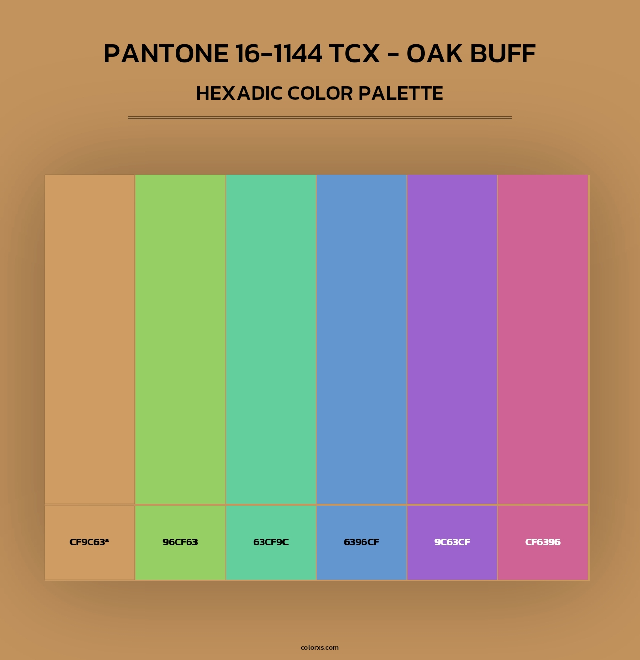 PANTONE 16-1144 TCX - Oak Buff - Hexadic Color Palette