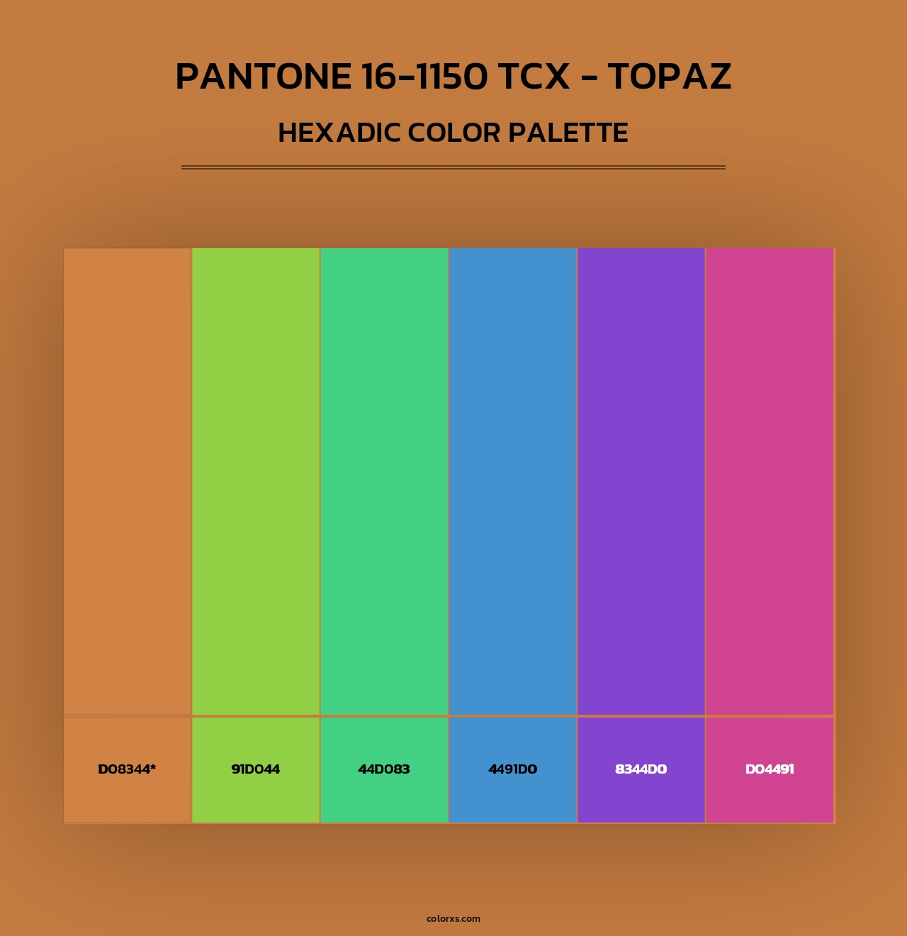 PANTONE 16-1150 TCX - Topaz - Hexadic Color Palette