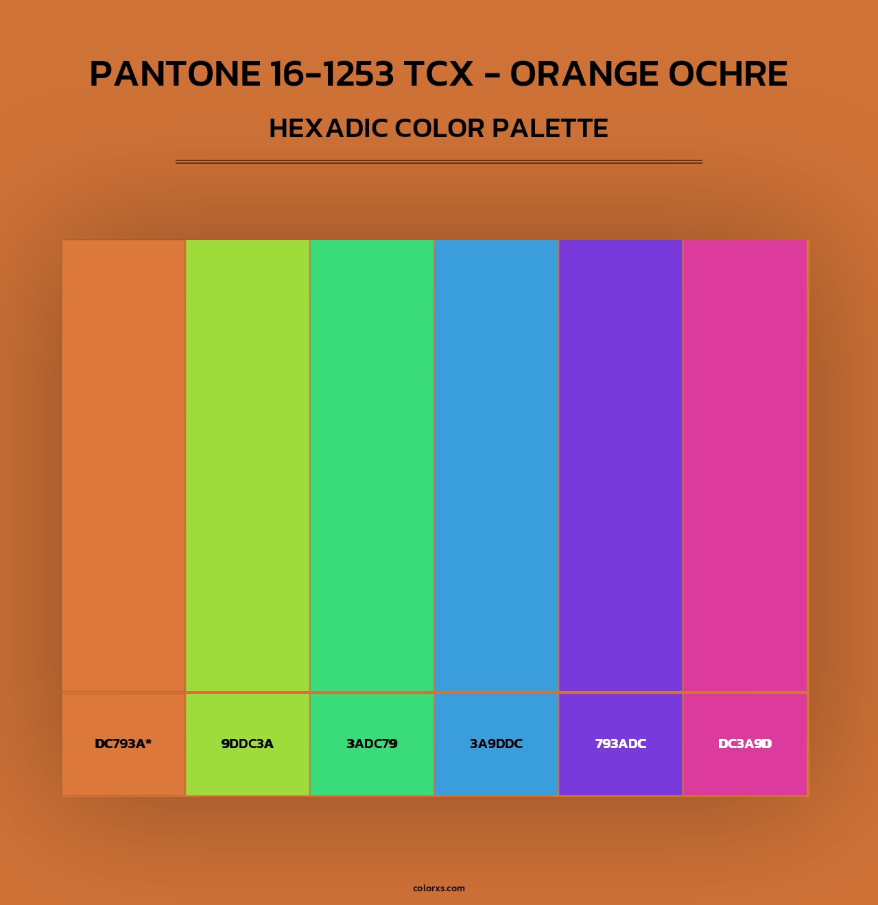 PANTONE 16-1253 TCX - Orange Ochre - Hexadic Color Palette