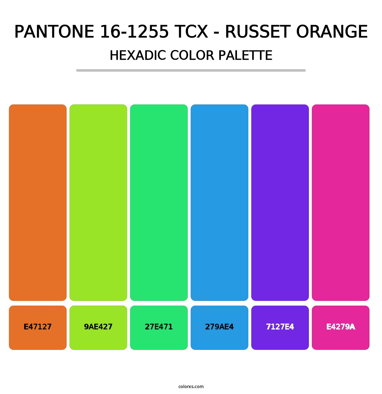 PANTONE 16-1255 TCX - Russet Orange - Hexadic Color Palette