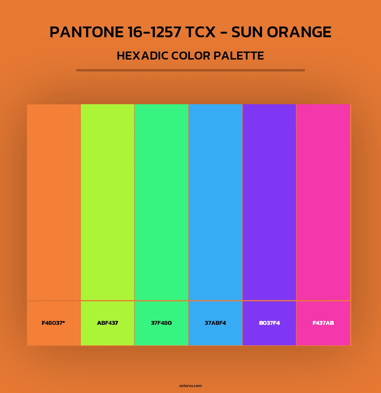 PANTONE 16-1257 TCX - Sun Orange - Hexadic Color Palette