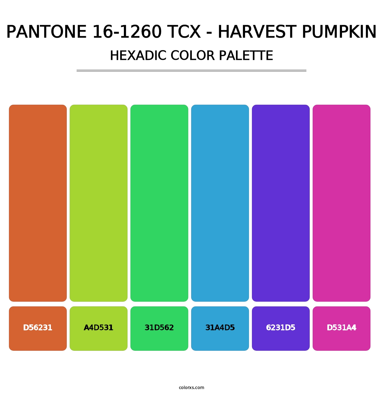 PANTONE 16-1260 TCX - Harvest Pumpkin - Hexadic Color Palette