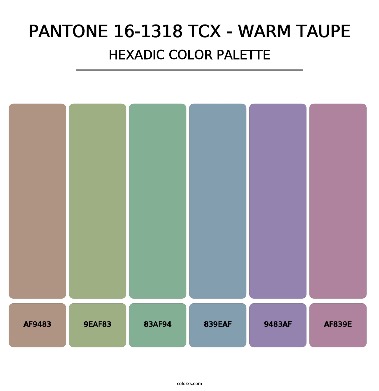 PANTONE 16-1318 TCX - Warm Taupe - Hexadic Color Palette