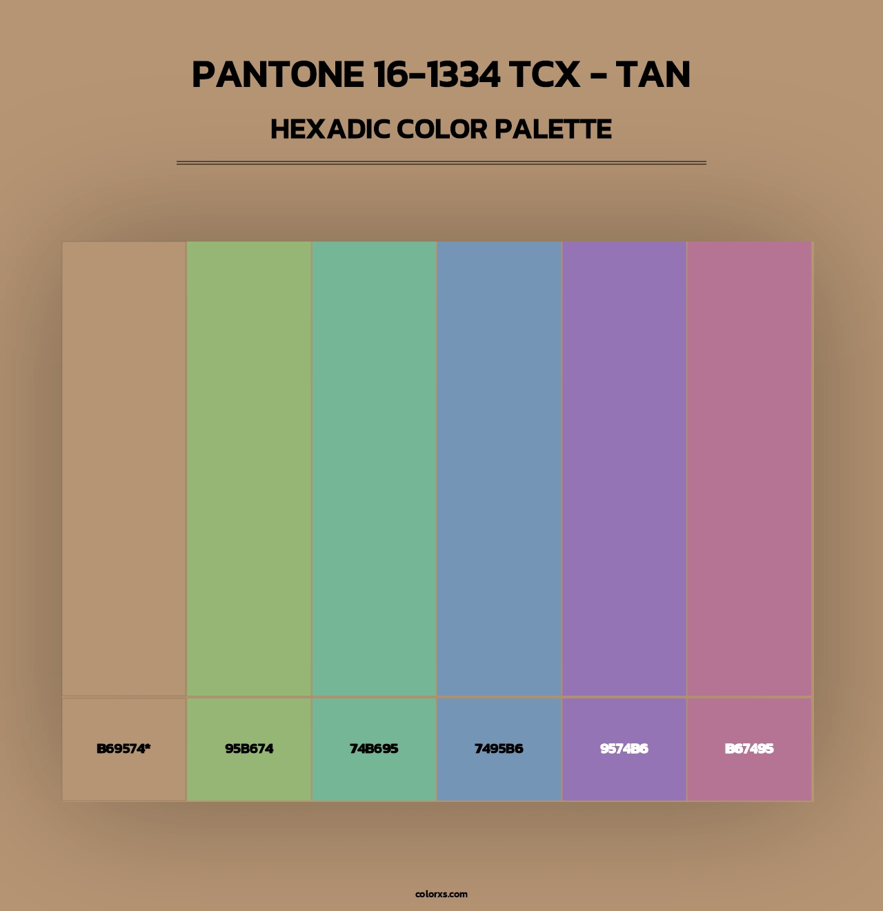 PANTONE 16-1334 TCX - Tan - Hexadic Color Palette