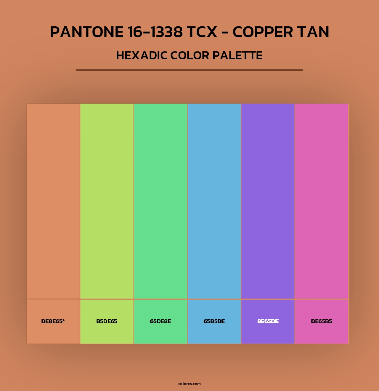 PANTONE 16-1338 TCX - Copper Tan - Hexadic Color Palette