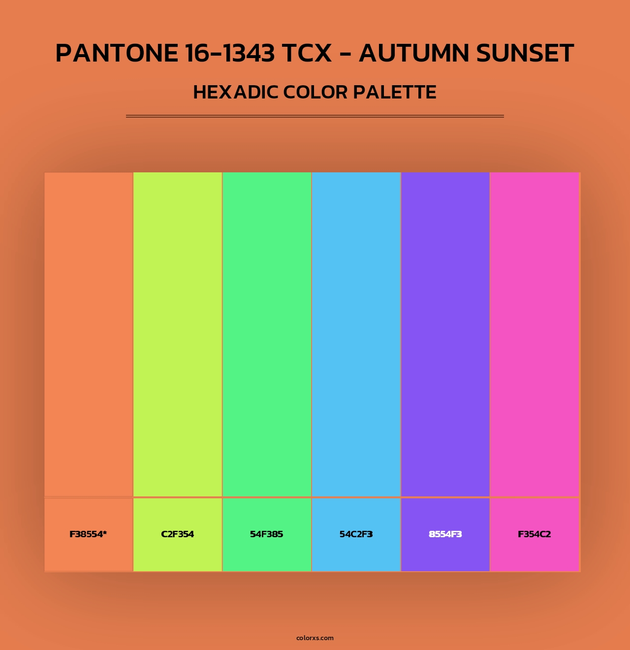 PANTONE 16-1343 TCX - Autumn Sunset - Hexadic Color Palette
