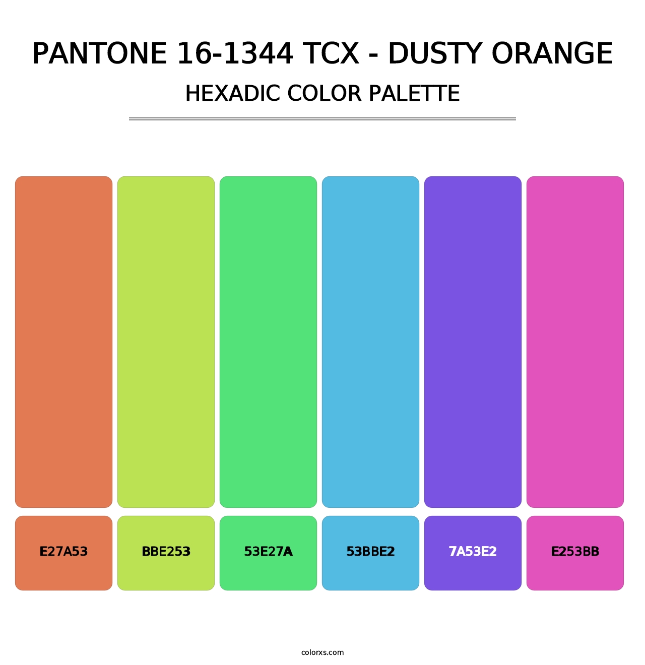 PANTONE 16-1344 TCX - Dusty Orange - Hexadic Color Palette