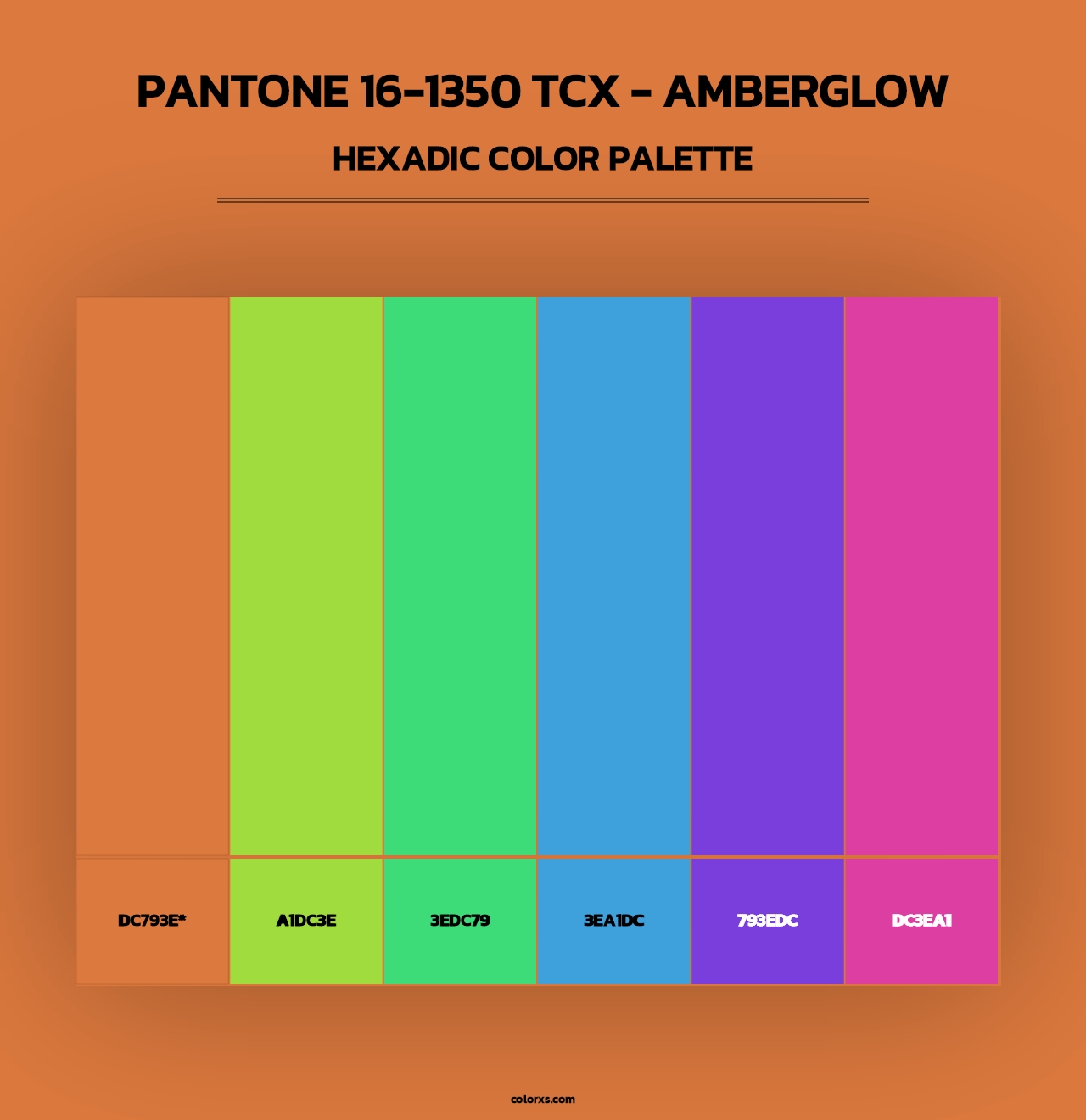 PANTONE 16-1350 TCX - Amberglow - Hexadic Color Palette