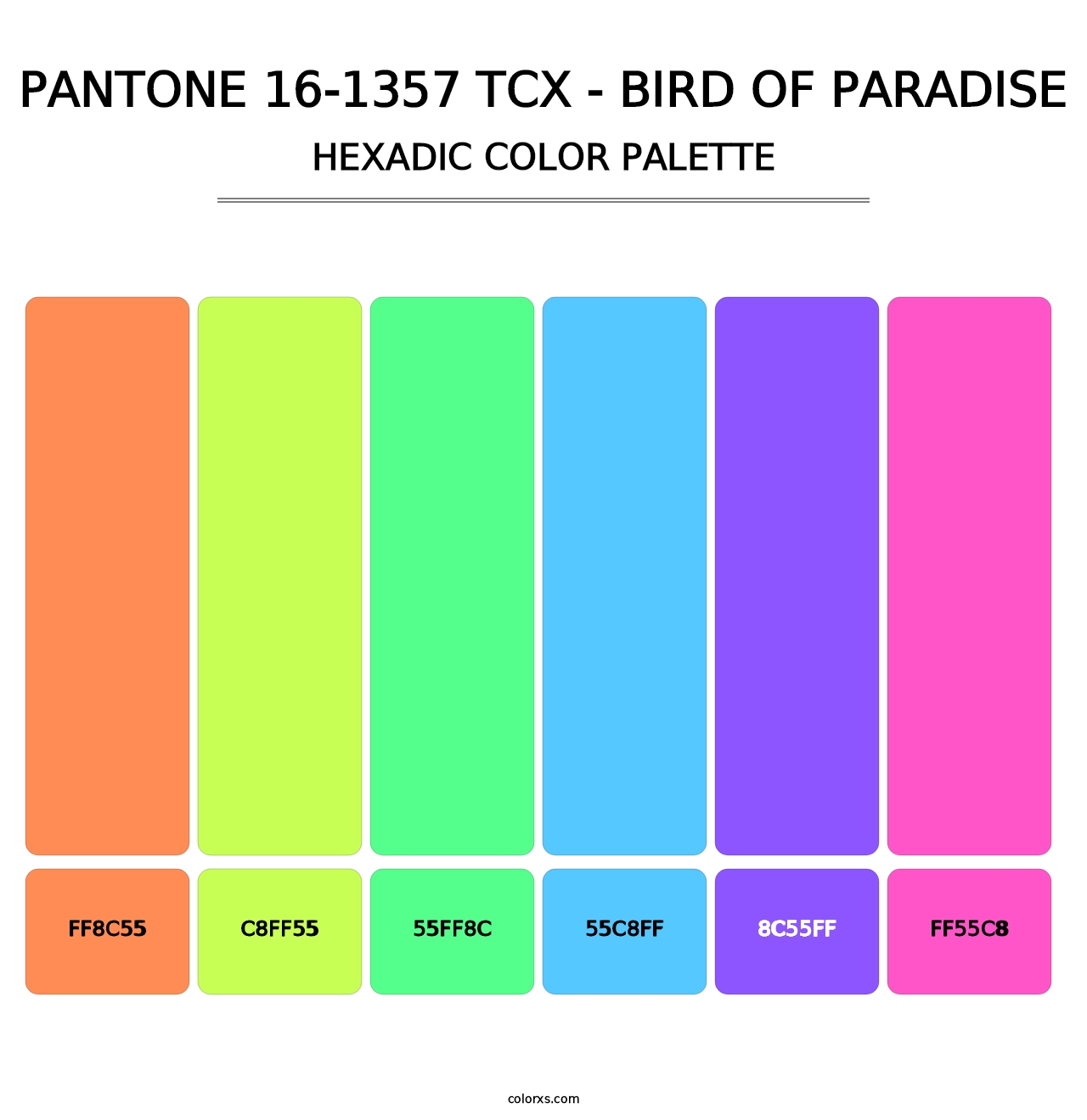 PANTONE 16-1357 TCX - Bird of Paradise - Hexadic Color Palette