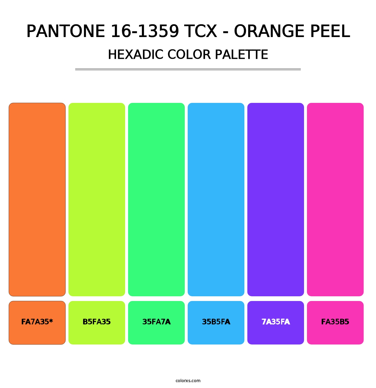 PANTONE 16-1359 TCX - Orange Peel - Hexadic Color Palette