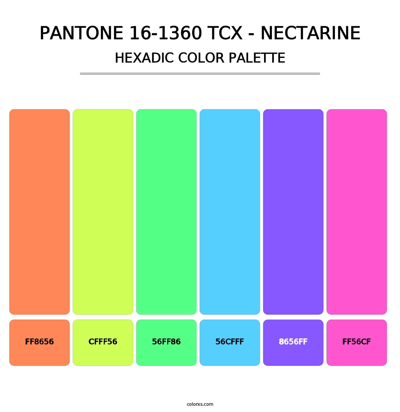 PANTONE 16-1360 TCX - Nectarine - Hexadic Color Palette