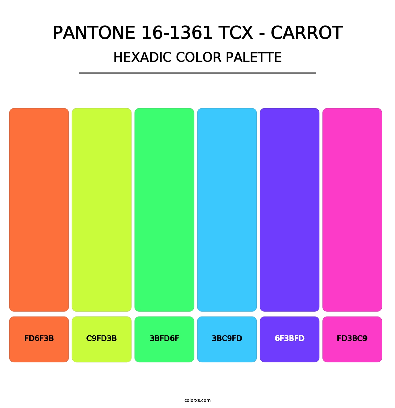 PANTONE 16-1361 TCX - Carrot - Hexadic Color Palette