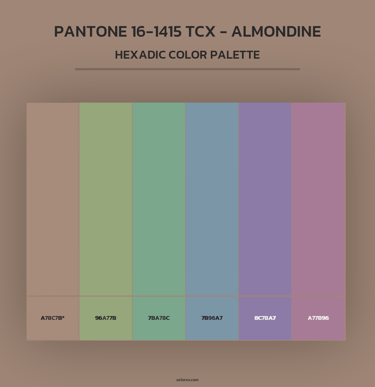PANTONE 16-1415 TCX - Almondine - Hexadic Color Palette