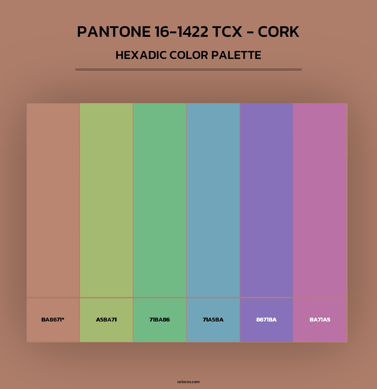 PANTONE 16-1422 TCX - Cork - Hexadic Color Palette