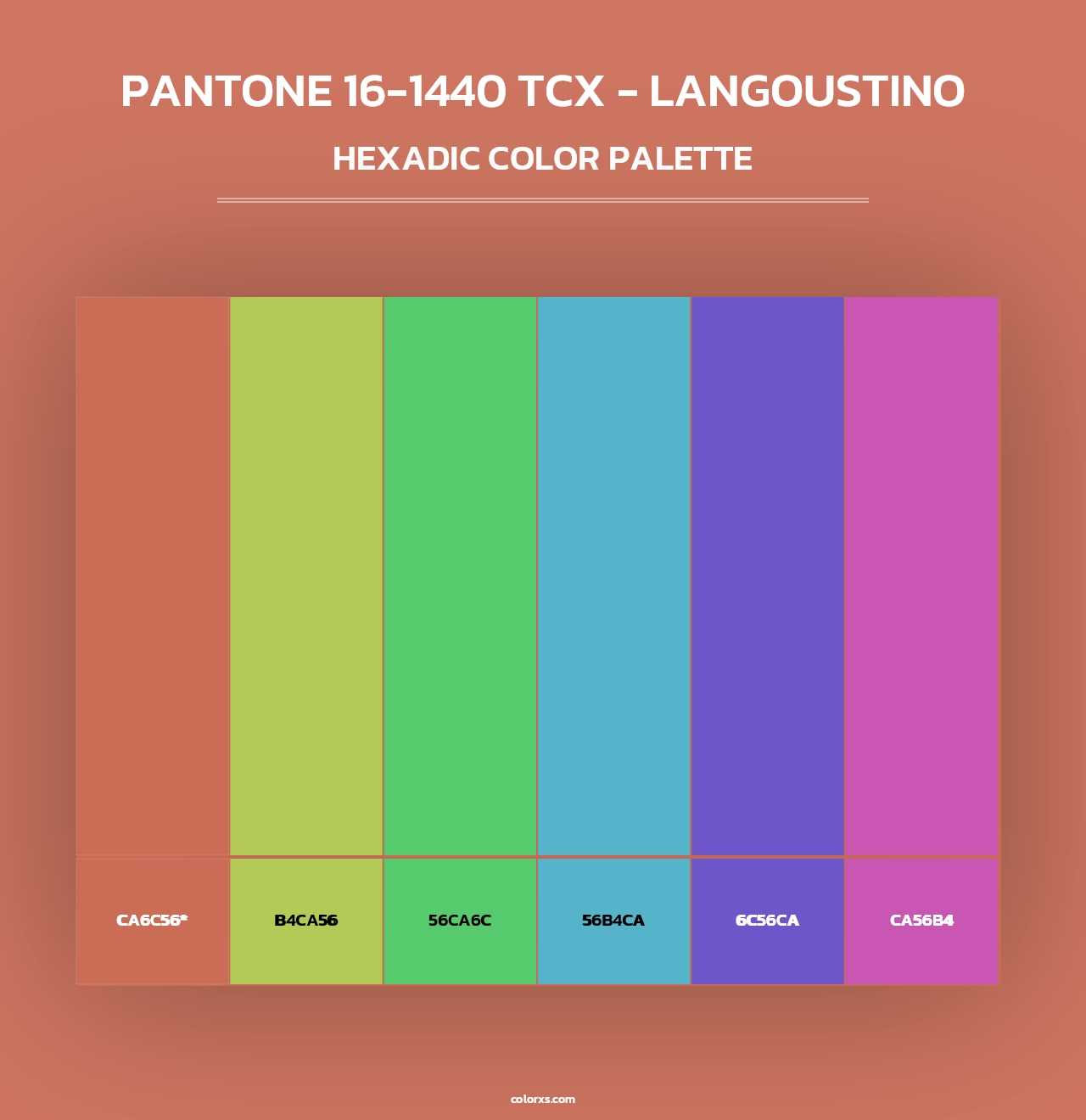 PANTONE 16-1440 TCX - Langoustino - Hexadic Color Palette