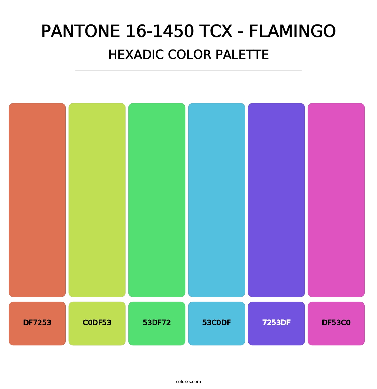 PANTONE 16-1450 TCX - Flamingo - Hexadic Color Palette