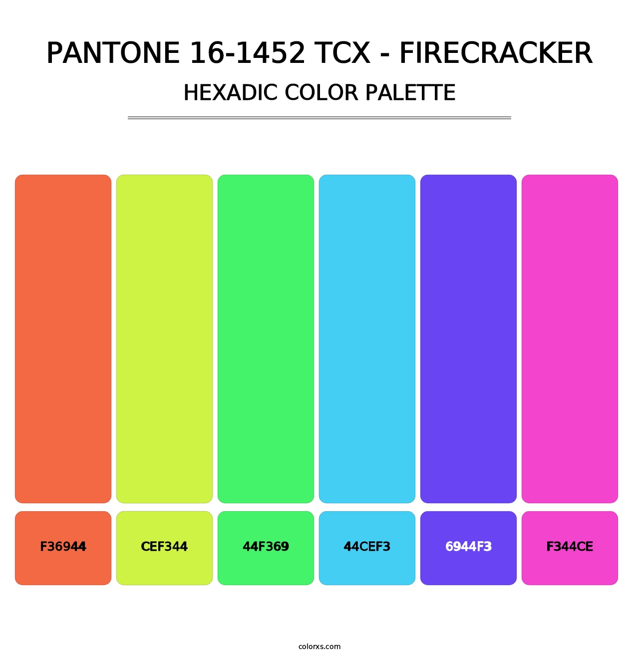 PANTONE 16-1452 TCX - Firecracker - Hexadic Color Palette