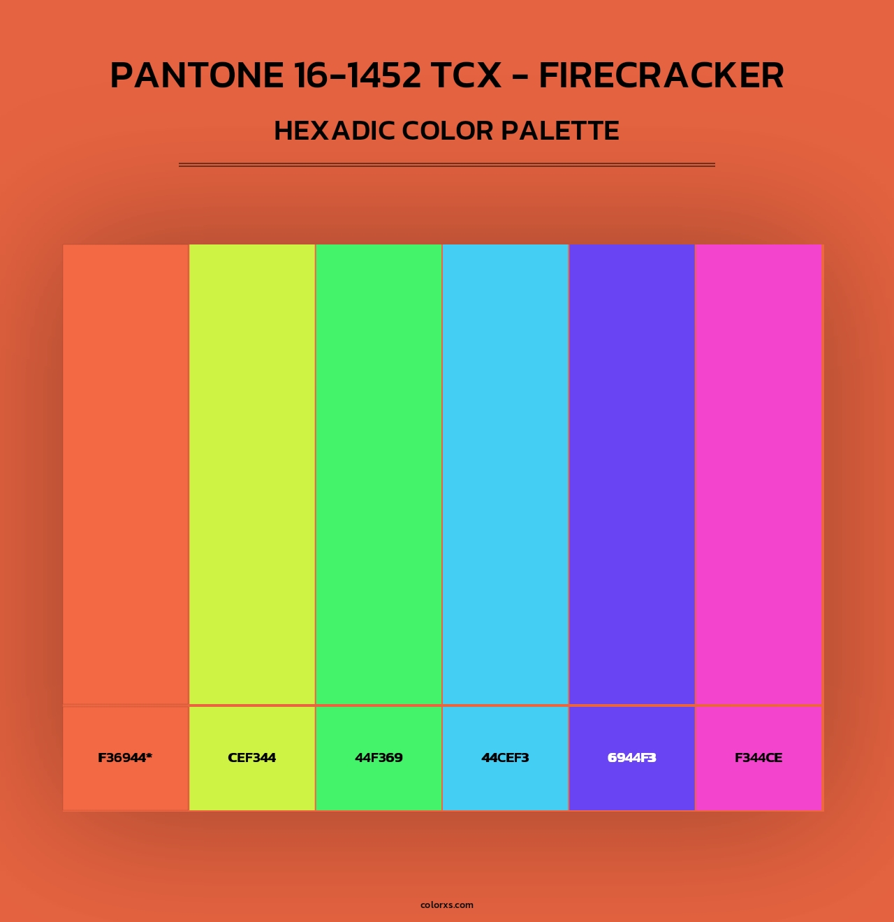PANTONE 16-1452 TCX - Firecracker - Hexadic Color Palette