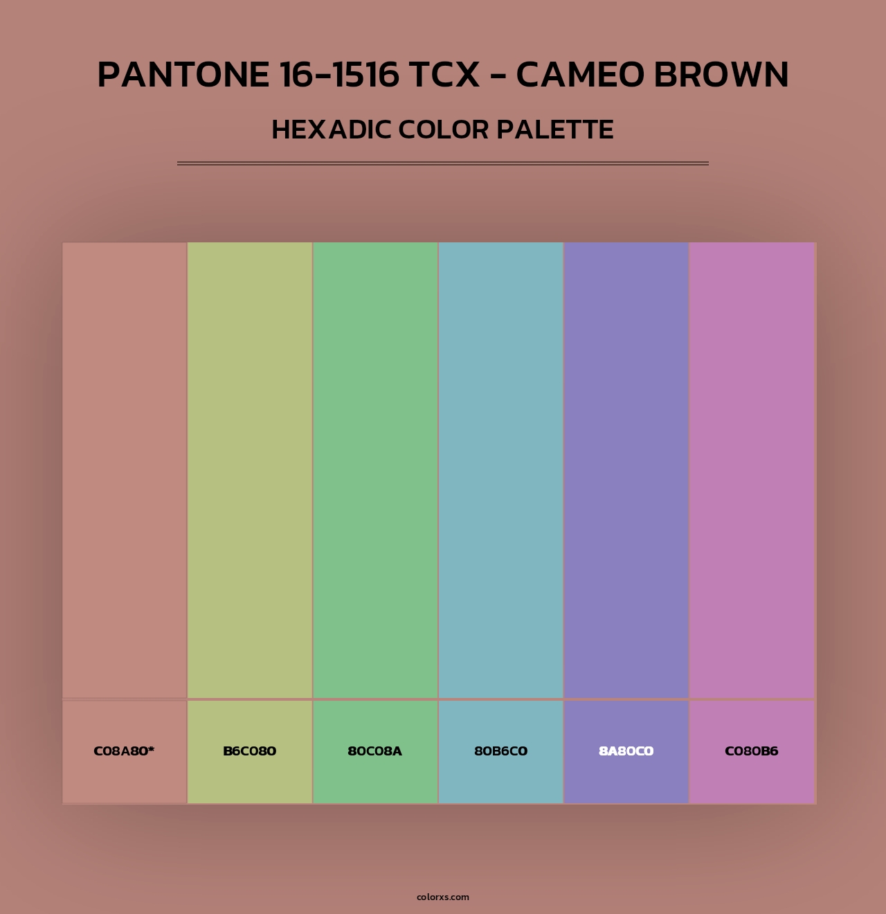 PANTONE 16-1516 TCX - Cameo Brown - Hexadic Color Palette