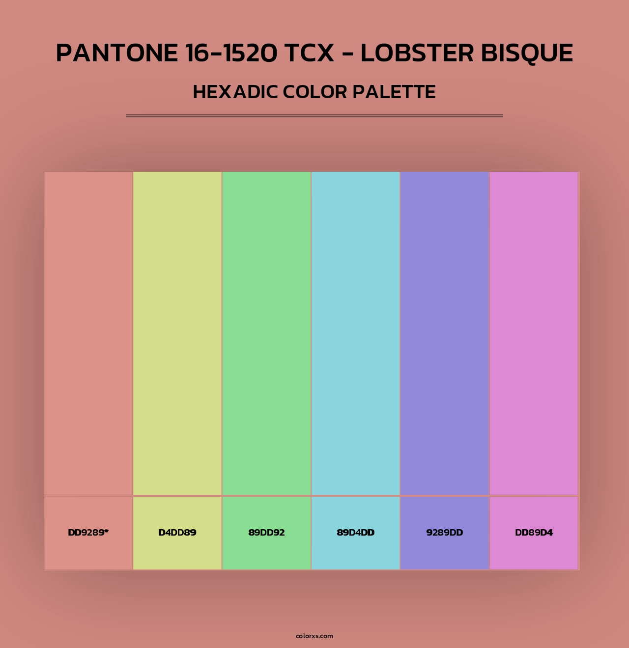 PANTONE 16-1520 TCX - Lobster Bisque - Hexadic Color Palette