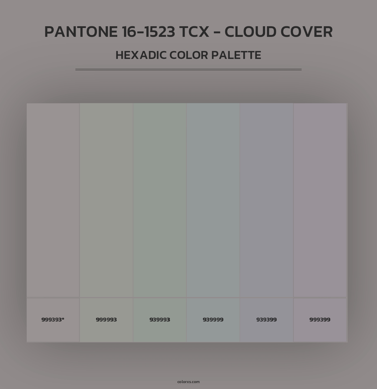 PANTONE 16-1523 TCX - Cloud Cover - Hexadic Color Palette