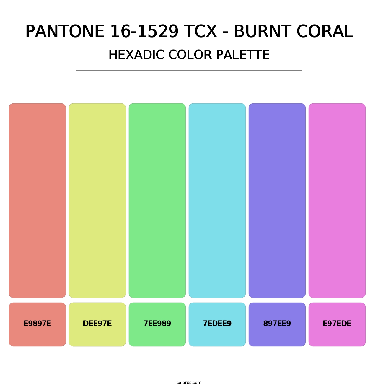 PANTONE 16-1529 TCX - Burnt Coral - Hexadic Color Palette