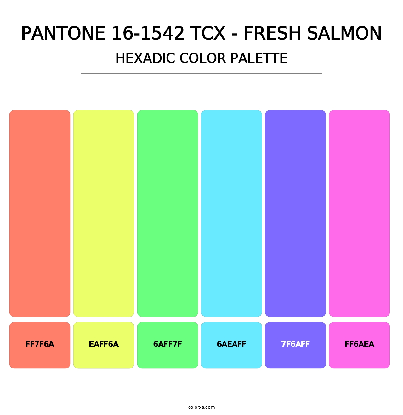 PANTONE 16-1542 TCX - Fresh Salmon - Hexadic Color Palette