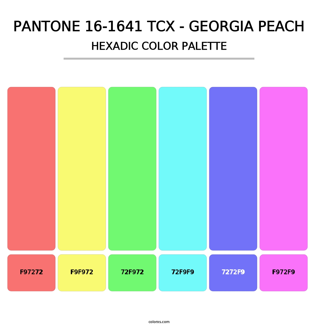 PANTONE 16-1641 TCX - Georgia Peach - Hexadic Color Palette