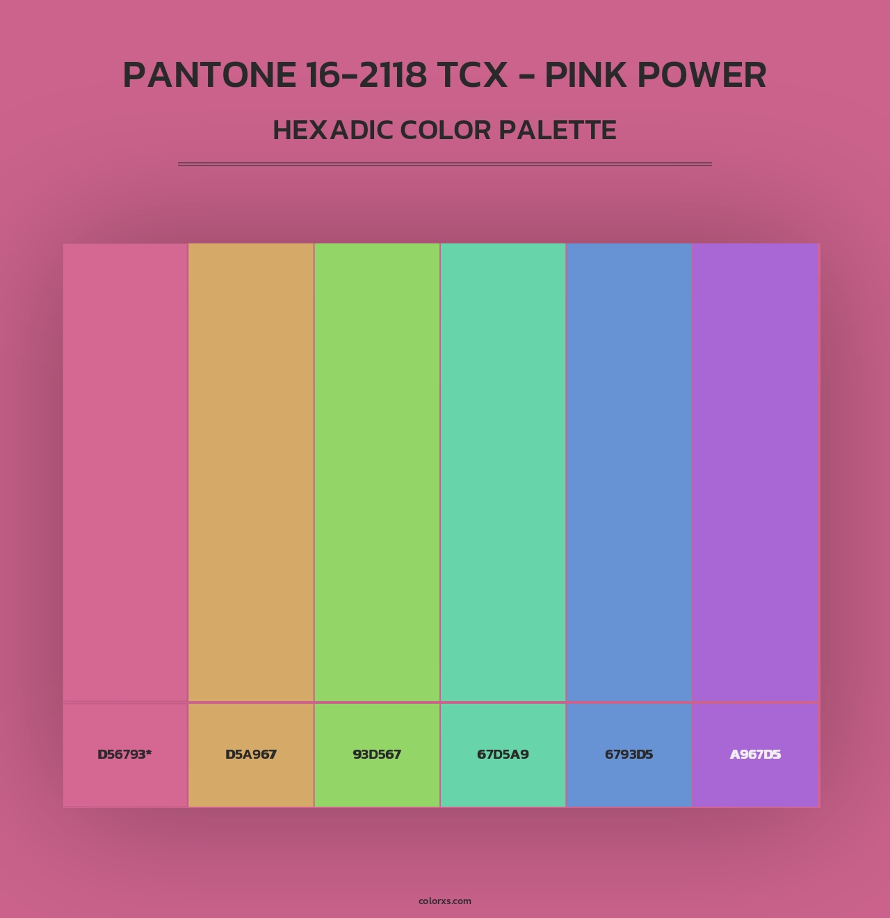 PANTONE 16-2118 TCX - Pink Power - Hexadic Color Palette