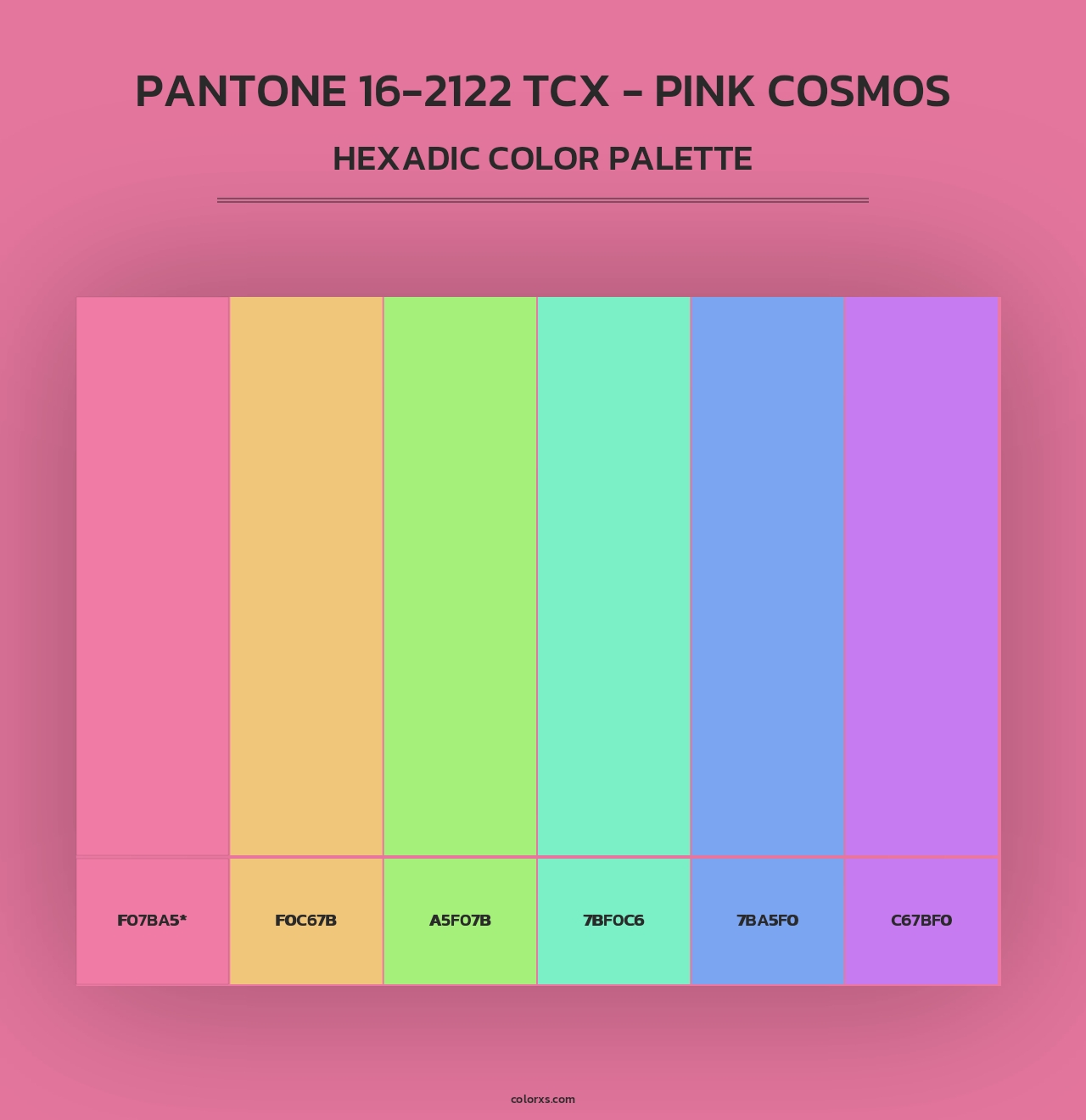 PANTONE 16-2122 TCX - Pink Cosmos - Hexadic Color Palette