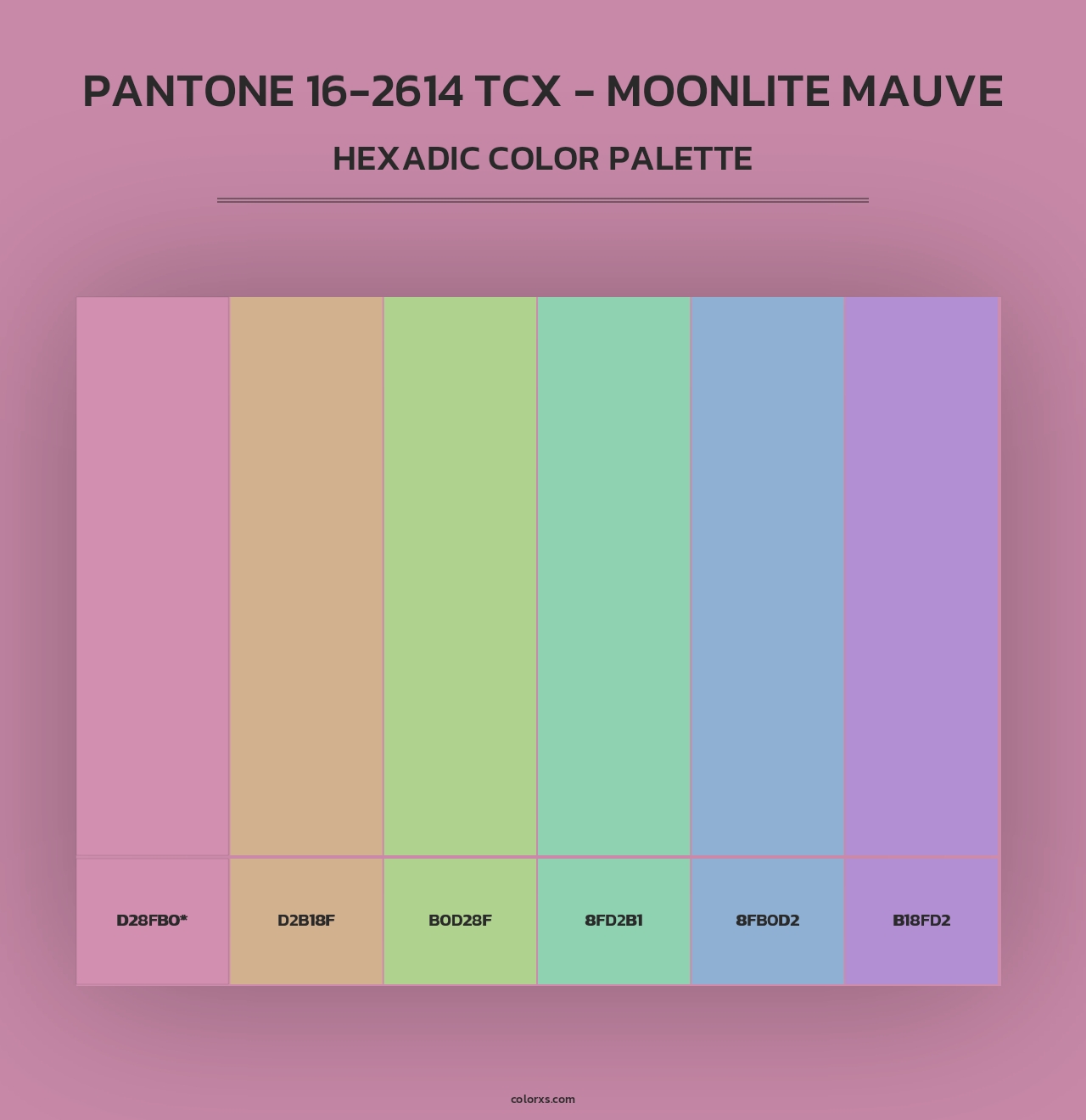PANTONE 16-2614 TCX - Moonlite Mauve - Hexadic Color Palette