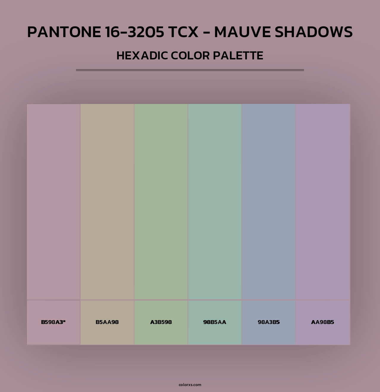 PANTONE 16-3205 TCX - Mauve Shadows - Hexadic Color Palette