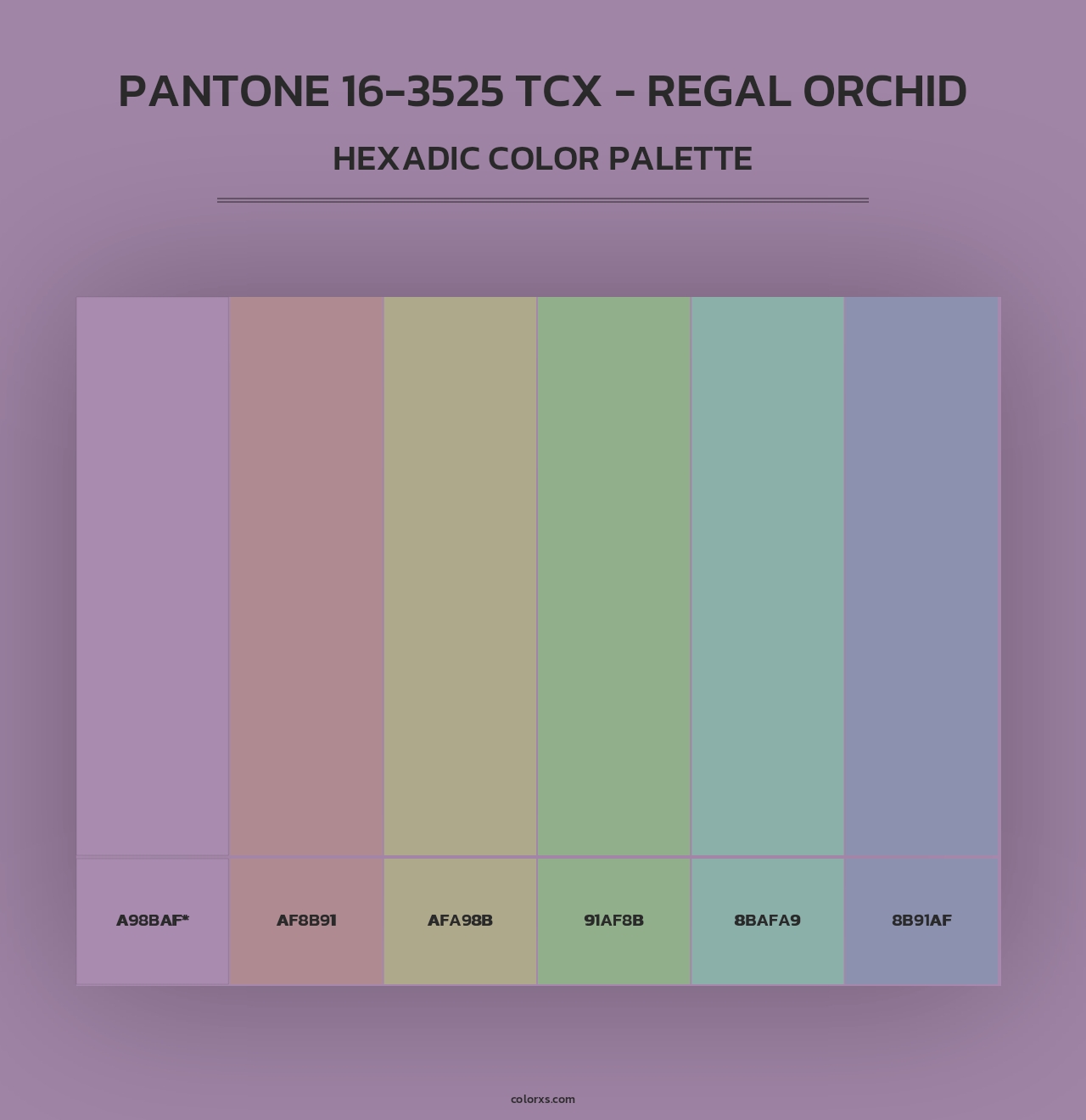 PANTONE 16-3525 TCX - Regal Orchid - Hexadic Color Palette