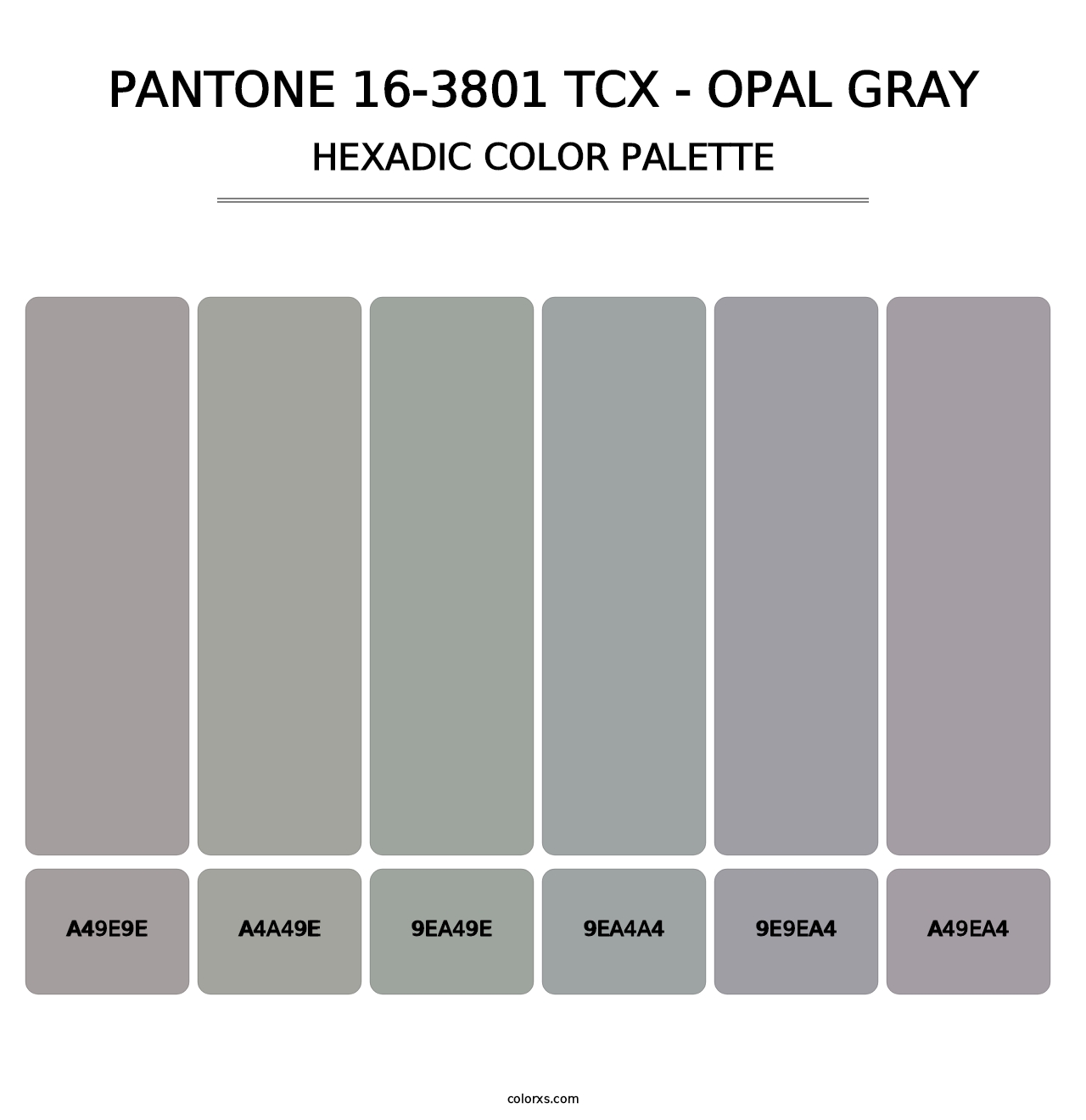 PANTONE 16-3801 TCX - Opal Gray - Hexadic Color Palette