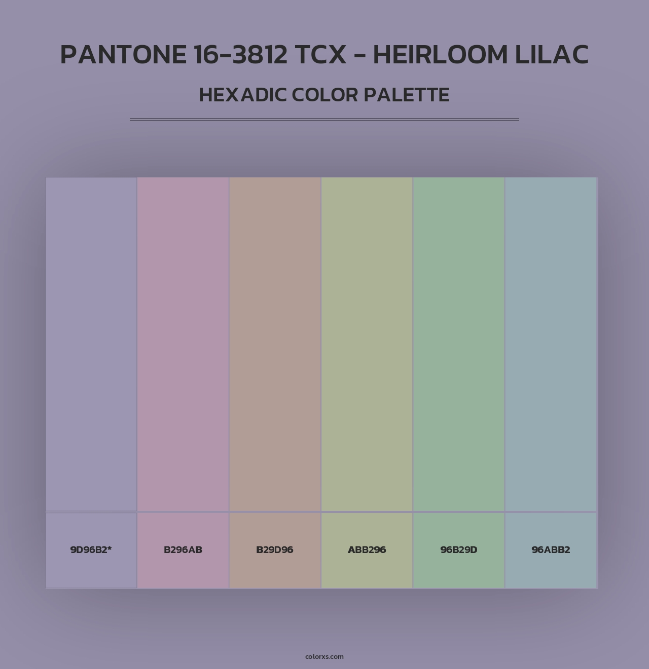 PANTONE 16-3812 TCX - Heirloom Lilac - Hexadic Color Palette