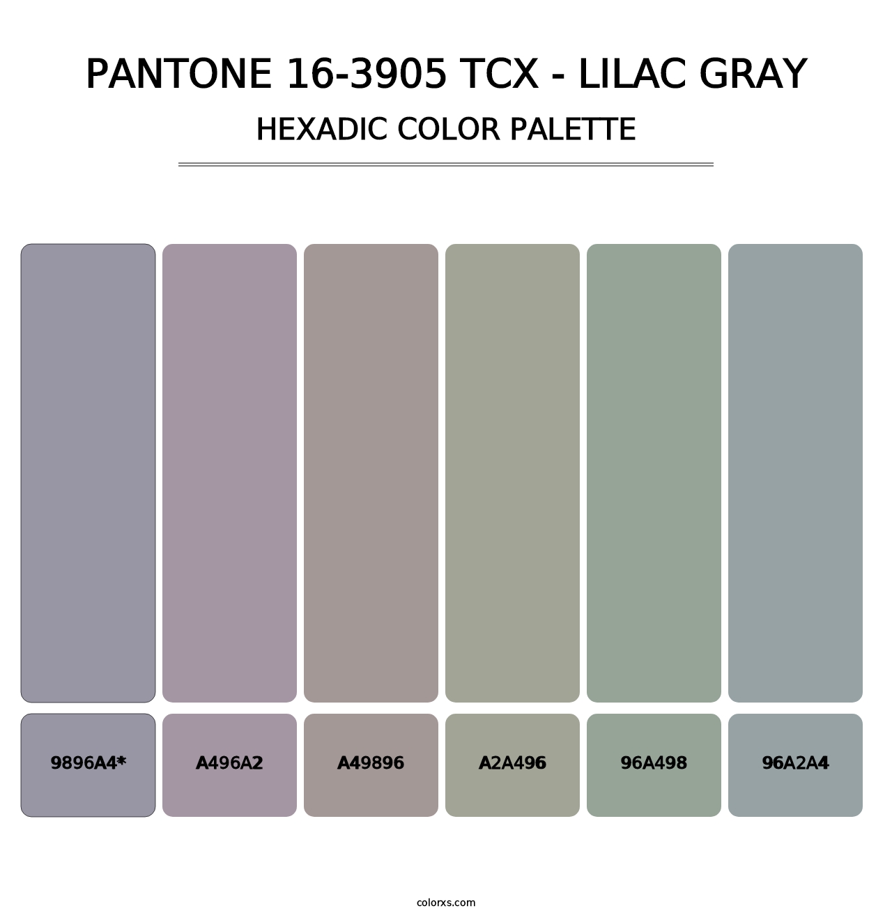 PANTONE 16-3905 TCX - Lilac Gray - Hexadic Color Palette