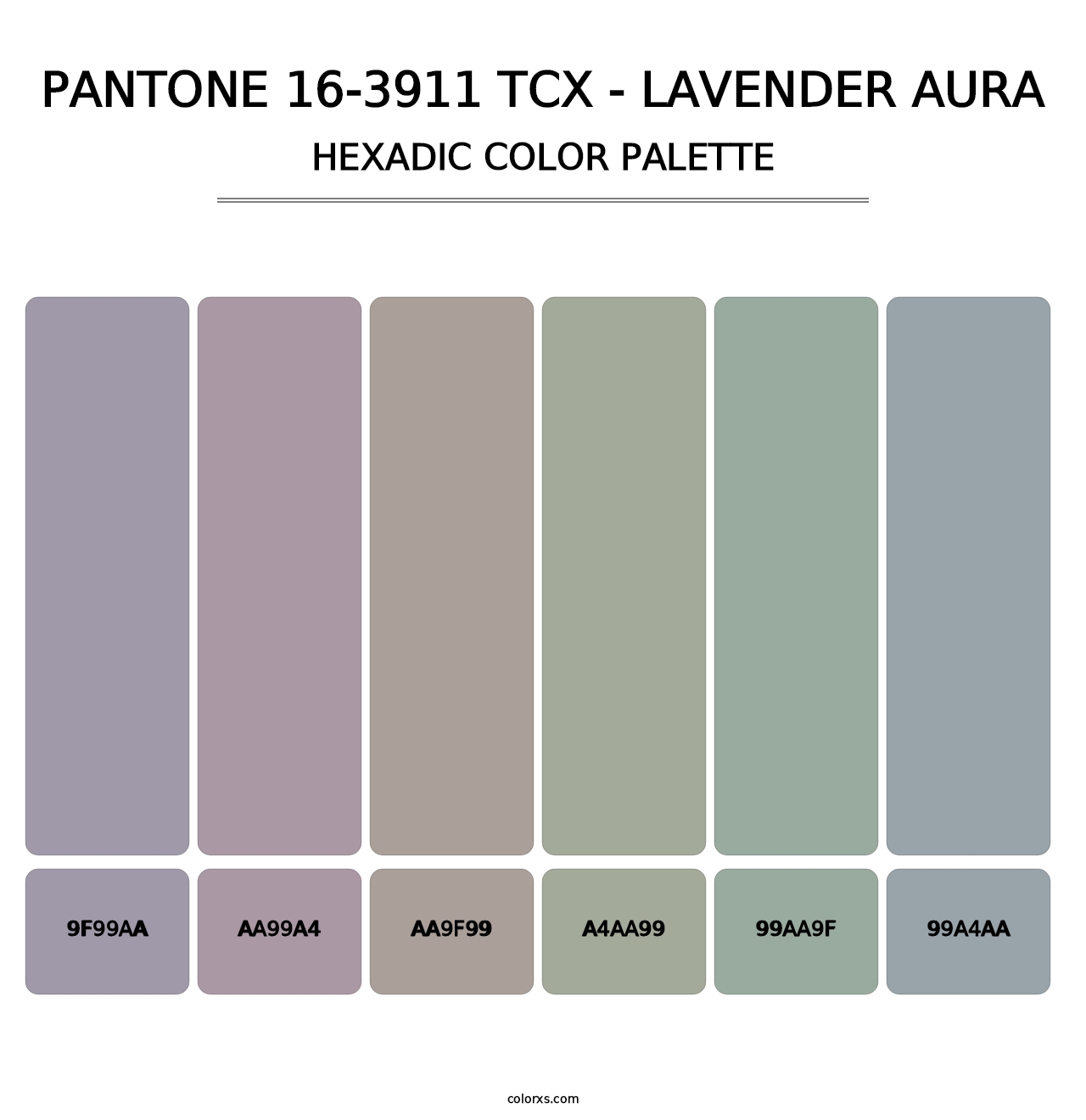 PANTONE 16-3911 TCX - Lavender Aura - Hexadic Color Palette