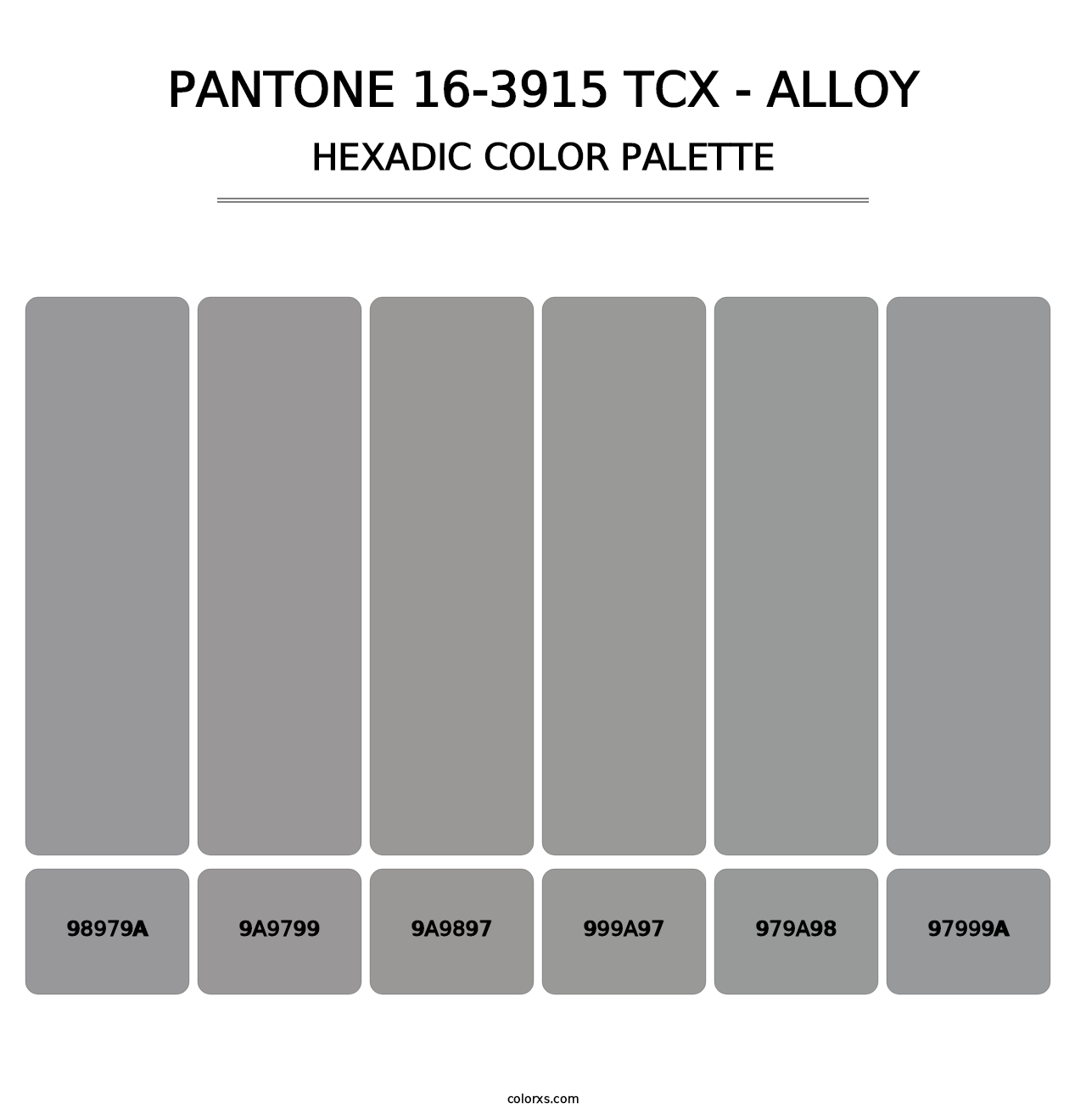 PANTONE 16-3915 TCX - Alloy - Hexadic Color Palette