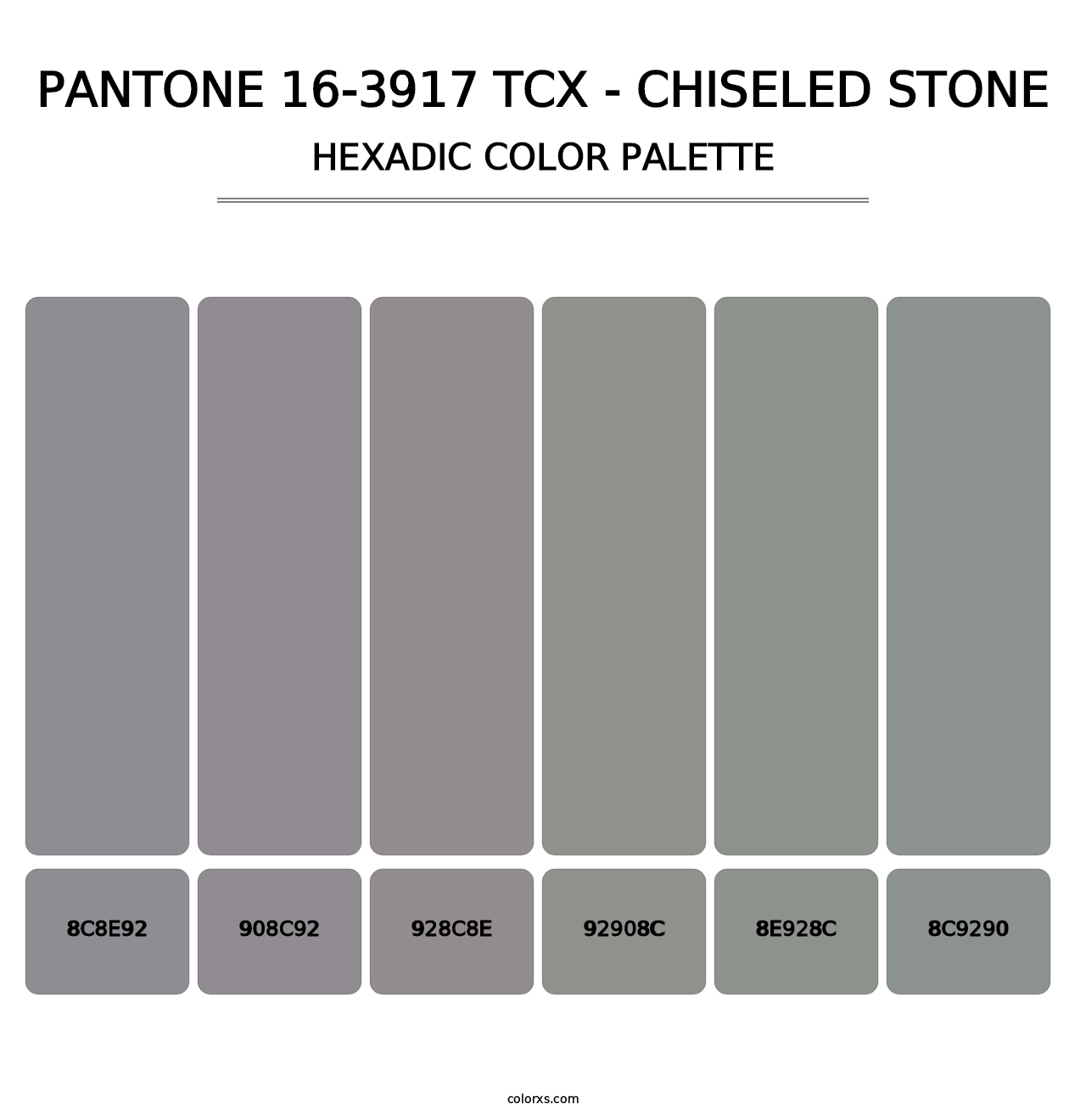 PANTONE 16-3917 TCX - Chiseled Stone - Hexadic Color Palette