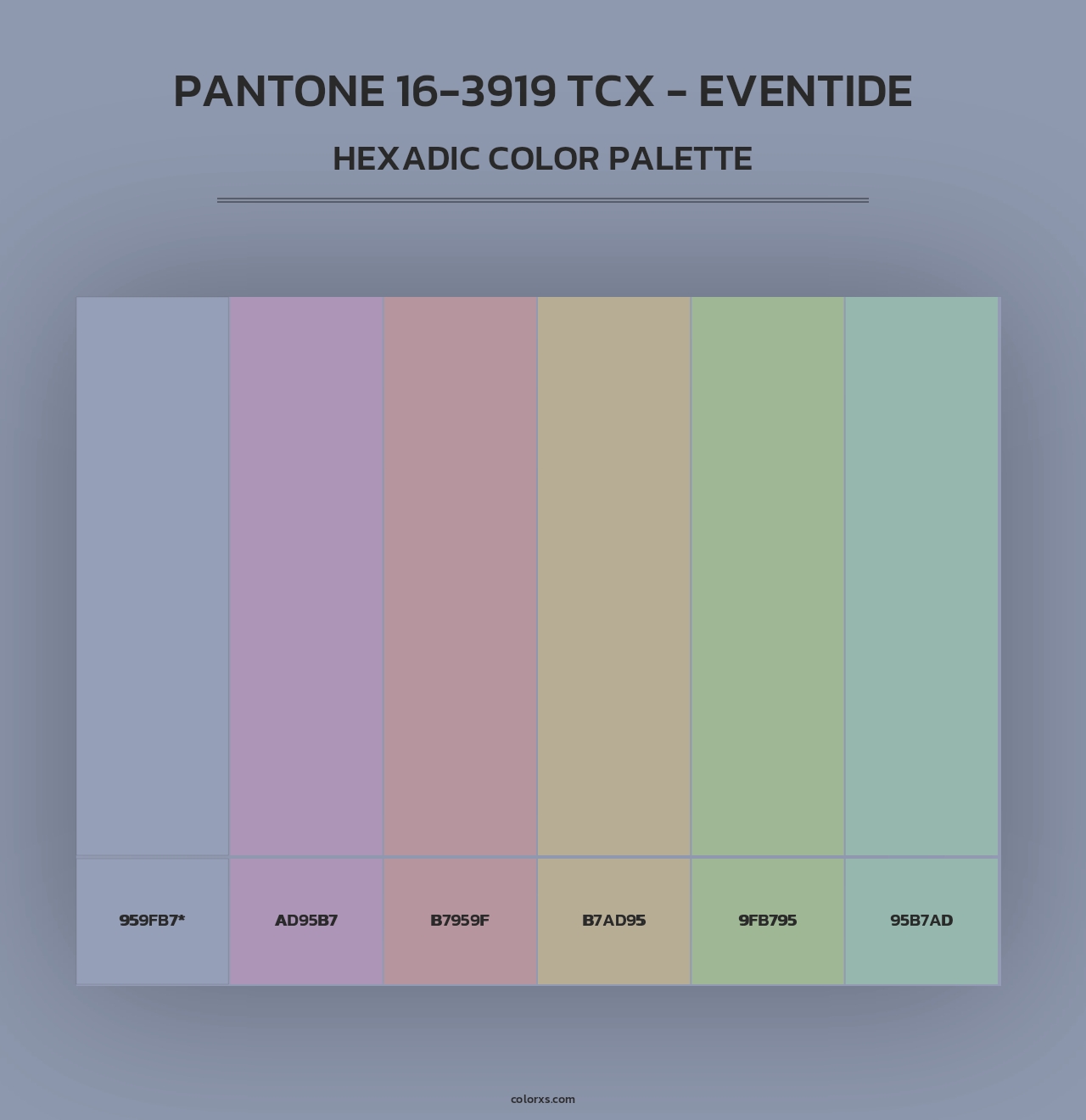 PANTONE 16-3919 TCX - Eventide - Hexadic Color Palette