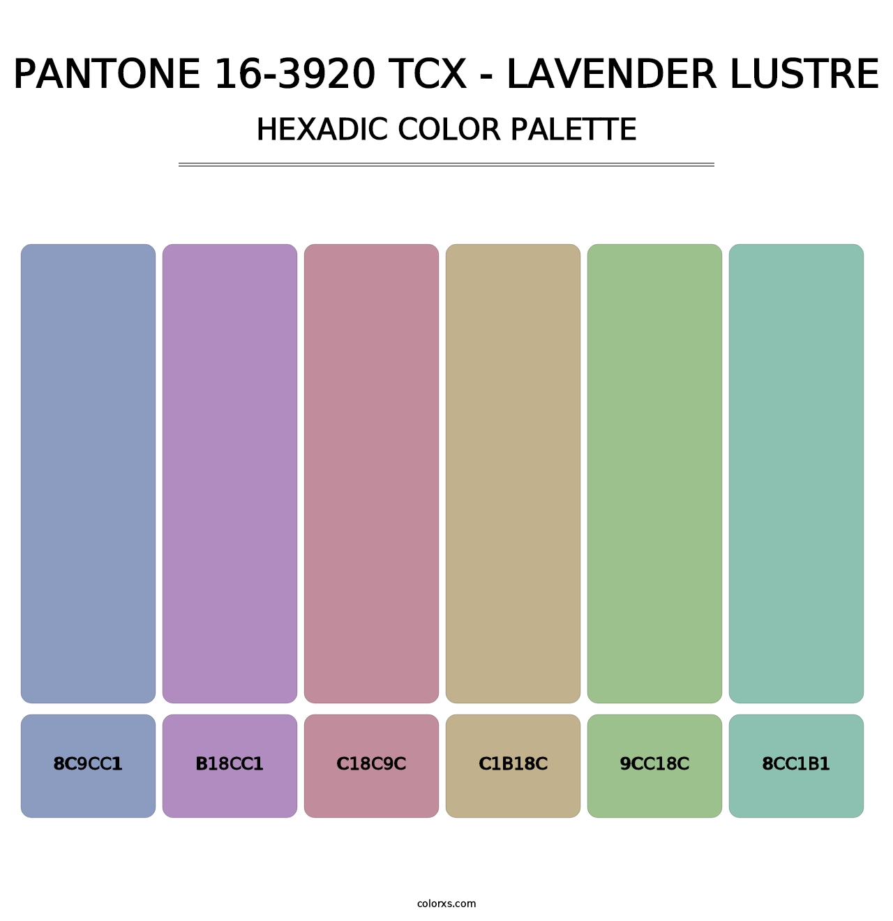 PANTONE 16-3920 TCX - Lavender Lustre - Hexadic Color Palette
