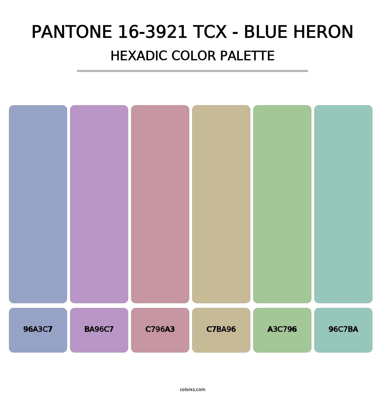 PANTONE 16-3921 TCX - Blue Heron - Hexadic Color Palette