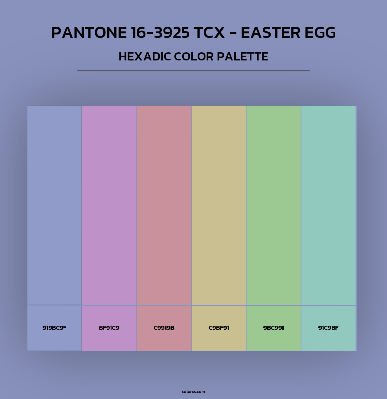 PANTONE 16-3925 TCX - Easter Egg - Hexadic Color Palette